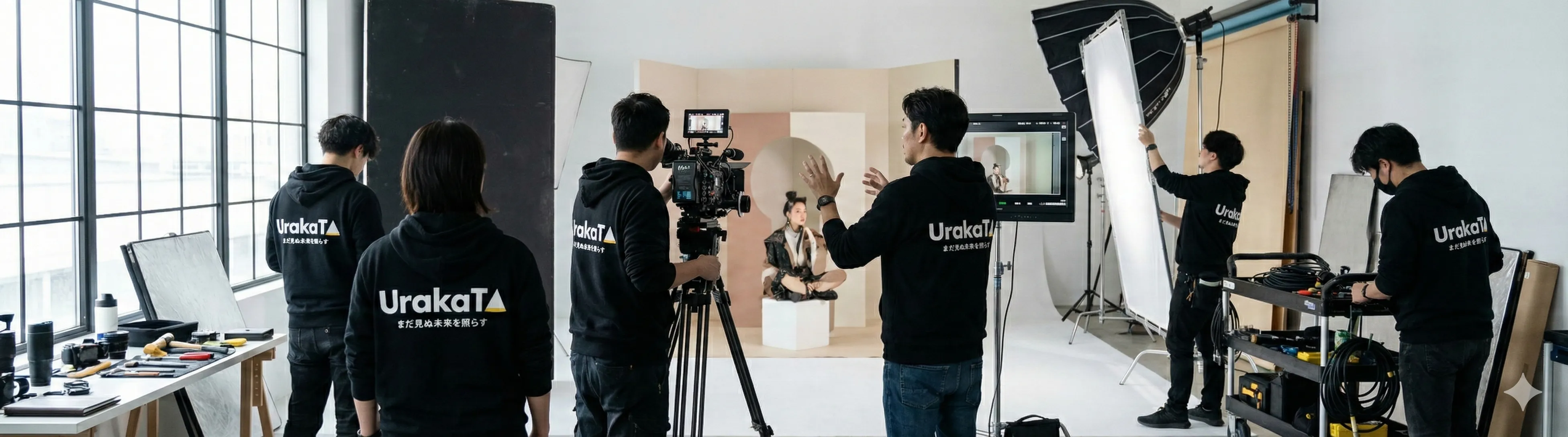 UrakaTA 撮影現場でのスタッフの様子